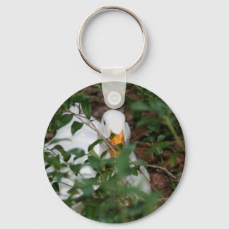 Llavero Keychain animal de piel de oca blanca