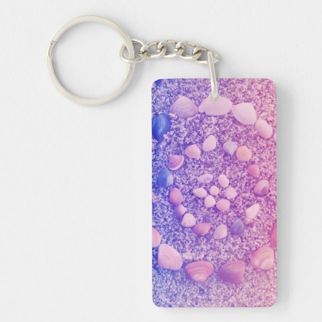 Llavero Keychain Art de Sea Shell Beach (Frente)