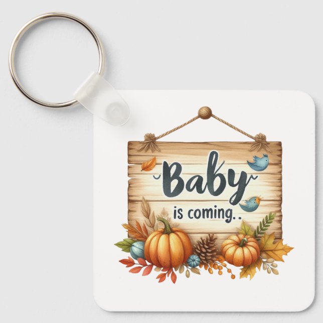 Llavero Keychain Autumn Baby Shower Keychain (Anverso)