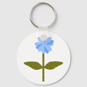Llavero Keychain azul de Bonito de flores de margarita