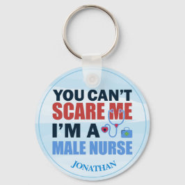Llavero Keychain azul de enfermera masculina divertida
