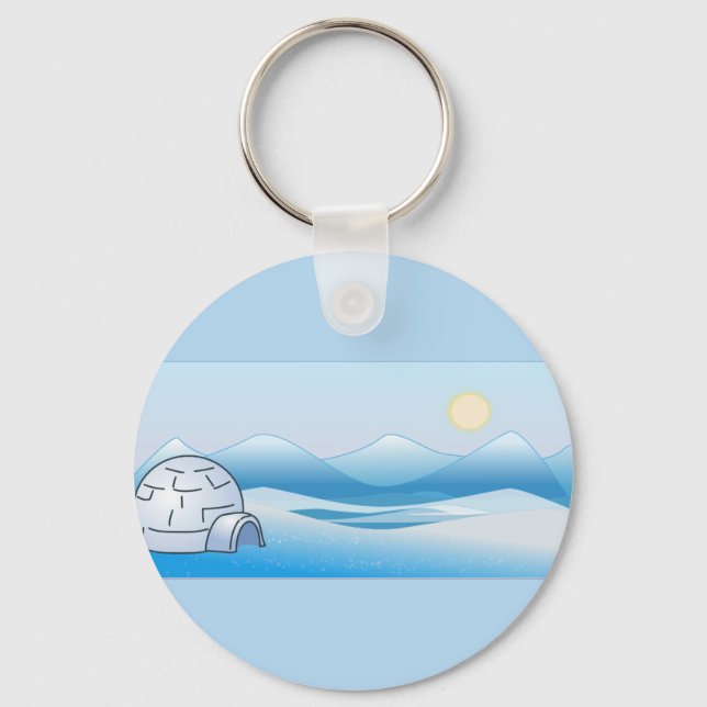 Llavero Keychain Azul del Igloo Ártico (Anverso)