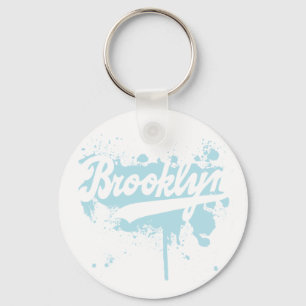 Llavero Keychain azul pintado de Brooklyn