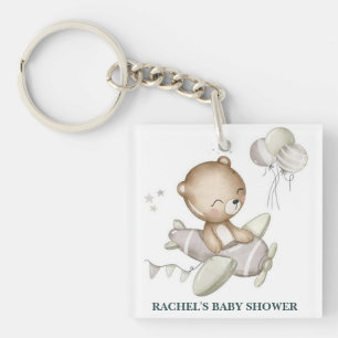 Llavero Keychain Baby Shower del avión Teddy Bear