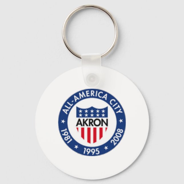 Llavero Keychain, bandera de Akron (Ohio) (Anverso)