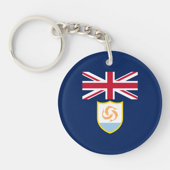 Llavero Keychain Bandera de Anguila Patriótica (Frente)