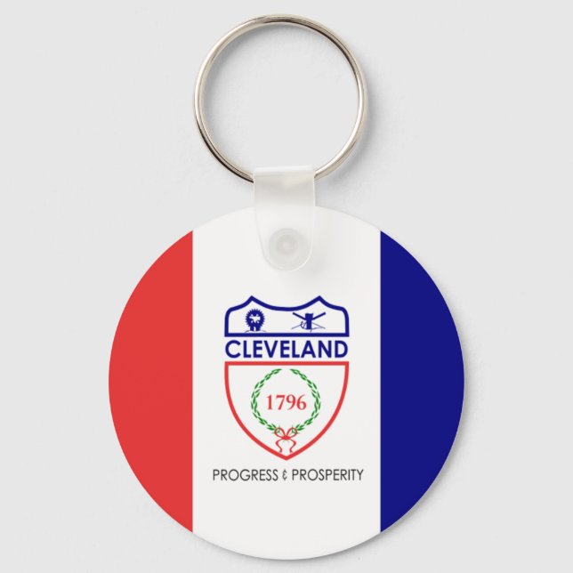 Llavero Keychain, bandera de Cleveland (Ohio) (Anverso)