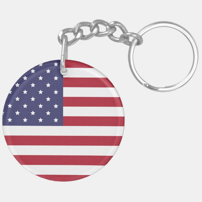 Llavero Keychain, bandera de Estados Unidos Patriótica - R (Izquierda Bajo)