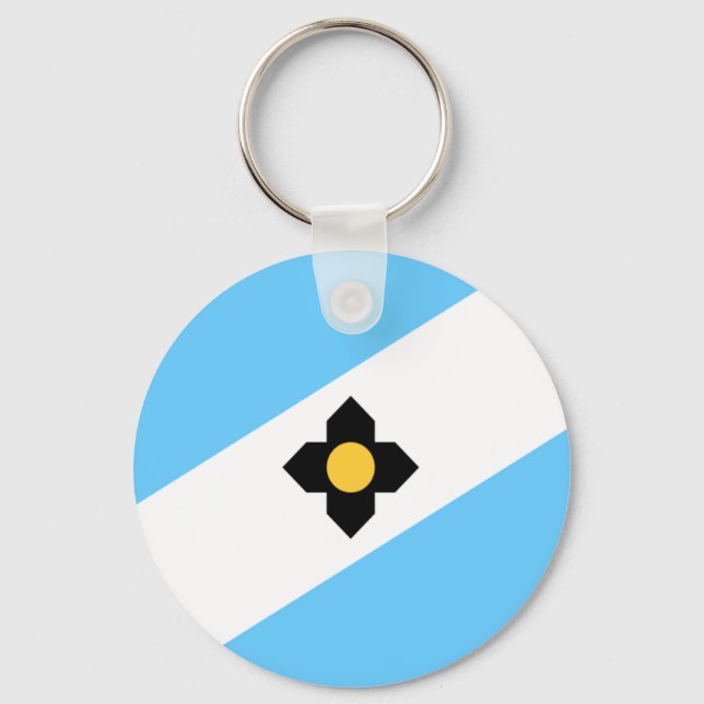 Llavero Keychain, bandera de la ciudad de Madison (Wiscons (Anverso)
