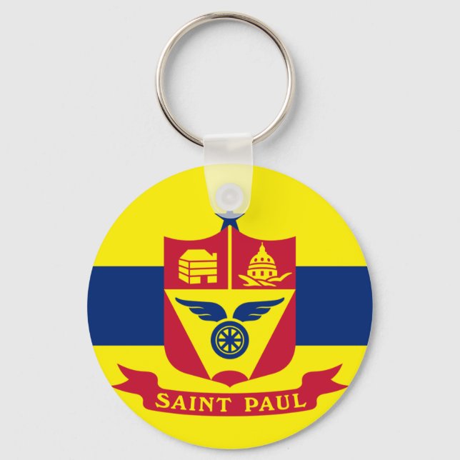 Llavero Keychain, bandera de la ciudad de Saint Paul (Minn (Anverso)