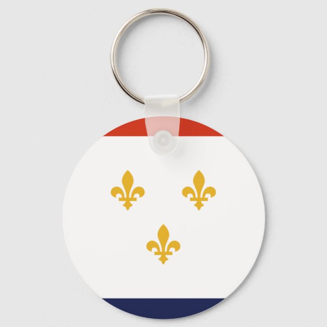 Llavero Keychain, bandera de Nueva Orleans (Luisiana) (Anverso)