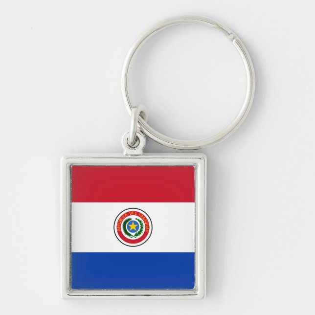 Llavero Keychain Bandera de Paraguay (Frente)