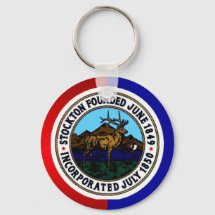 Llavero Keychain, bandera de Stockton (California)