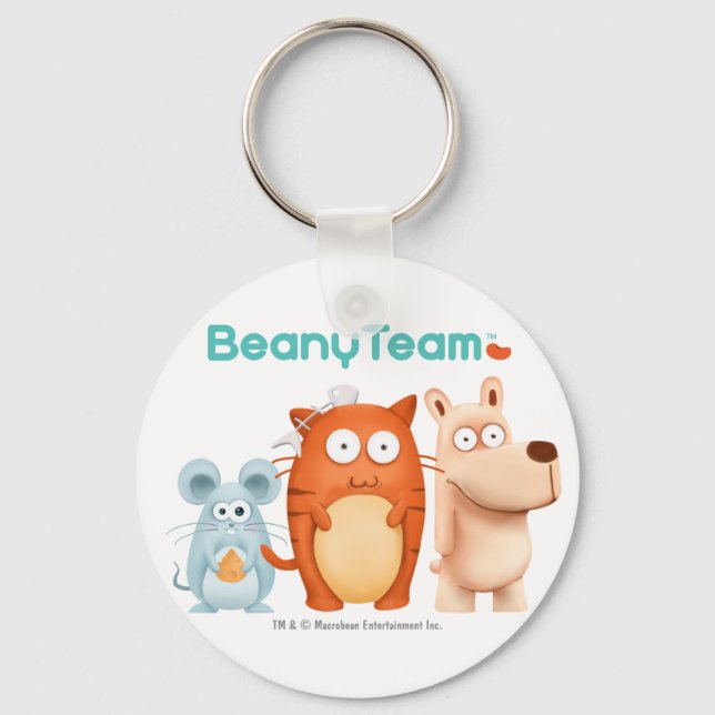 Llavero Keychain: BeanyTeam™ - Gato y ratón y perro (Anverso)