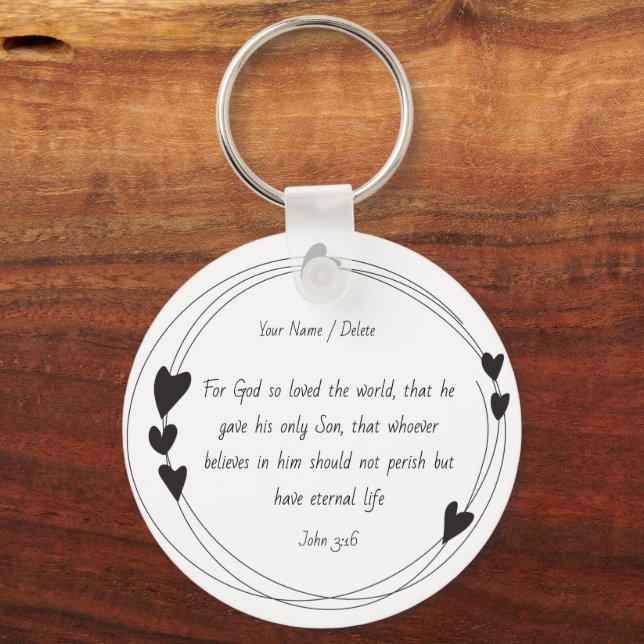 Llavero Keychain Bible Verse - John 3:16 (Anverso)