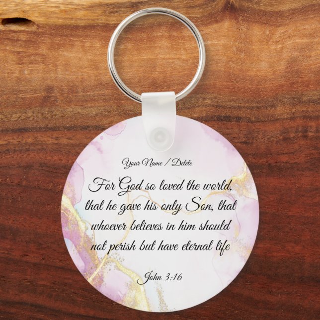 Llavero Keychain Bible Verse - John 3:16 (Anverso)