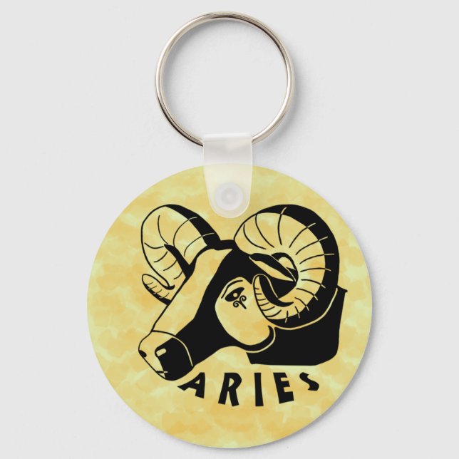 Llavero Keychain Black and White Aries (Anverso)