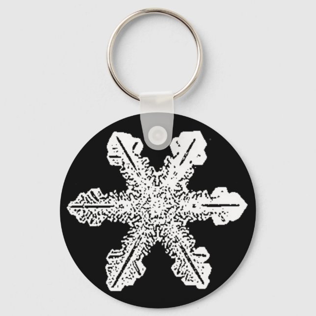 Llavero Keychain Black and White Snowflake (Anverso)
