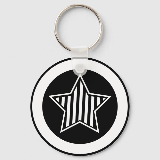 Llavero Keychain Black and White Star (Anverso)