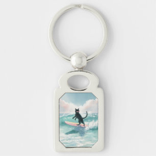 Llavero Keychain Black Cat Beach
