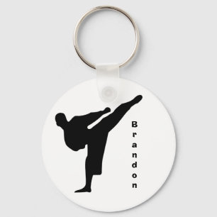 Llavero Keychain Black Silhouette Karate