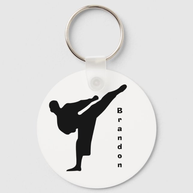 Llavero Keychain Black Silhouette Karate (Anverso)