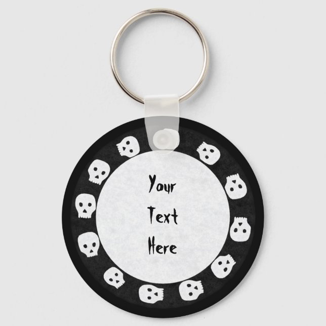 Llavero Keychain Black-White Skull (Anverso)
