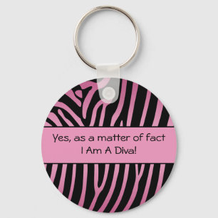 Llavero Keychain Black Zebra Diva