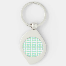 Llavero Keychain Blue Green Snowflakes