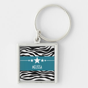 Llavero Keychain Blue Sassy Star Zebra Premium