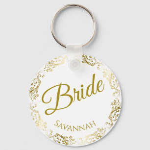 Llavero Keychain Boda Bride Gold