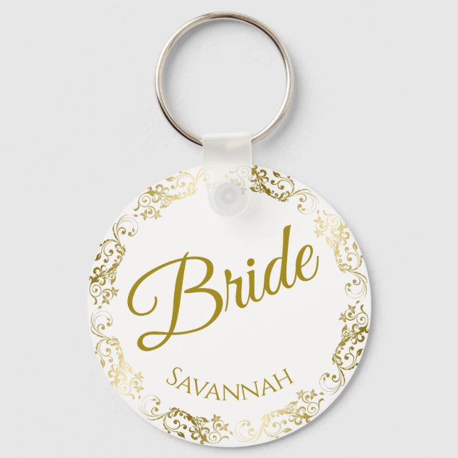 Llavero Keychain Boda Bride Gold (Anverso)
