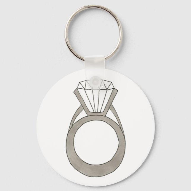 Llavero Keychain, Boda de la novia del anillo del diamante (Anverso)
