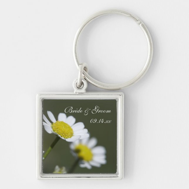 Llavero Keychain Boda de White Daisies (Frente)