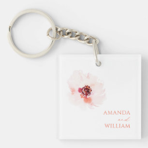 Llavero Keychain Boda floral de acuarela de Rubor