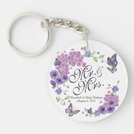 Llavero Keychain Boda floral de mariposas personalizadas