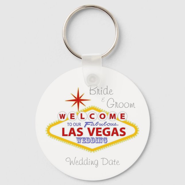 Llavero Keychain Boda Keepsake de Las Vegas (Anverso)