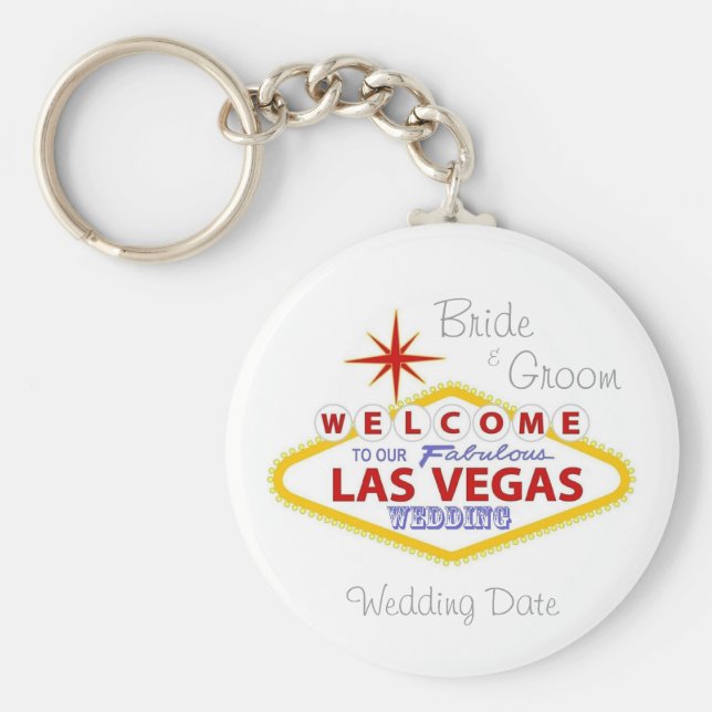 Llavero Keychain Boda Keepsake de Las Vegas (Frente)