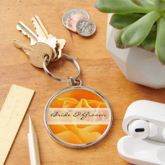 Llavero Keychain Boda Rosa Naranja elegante