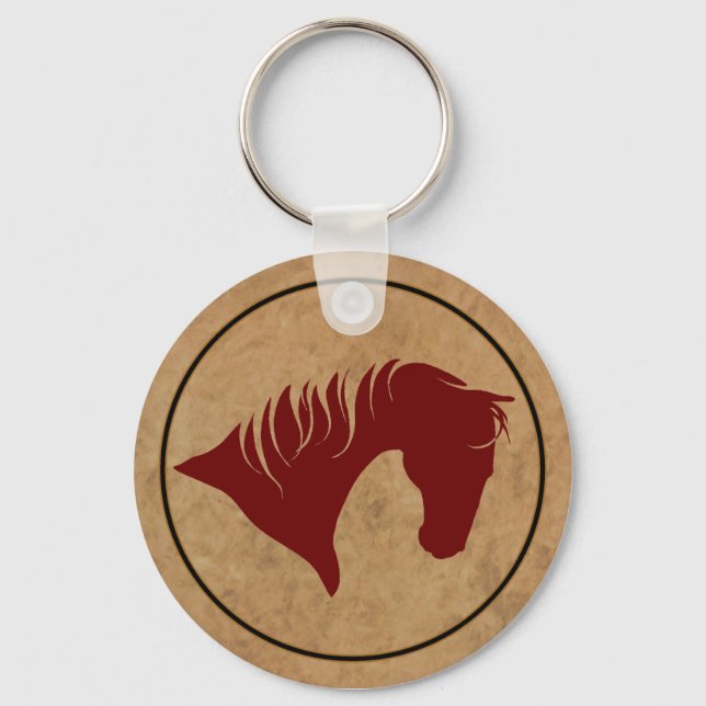 Llavero KEYCHAIN, Cabeza de Cabeza de Caballo de Cuero con (Anverso)