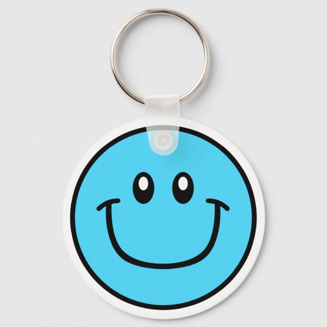 Llavero Keychain Cara Sonriente Azul 0003 (Anverso)