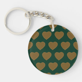 Llavero Keychain Cardíaca de pan de jengibre (Verde y Marr