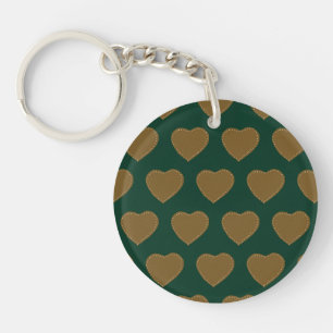 Llavero Keychain Cardíaca de pan de jengibre (Verde y Marr