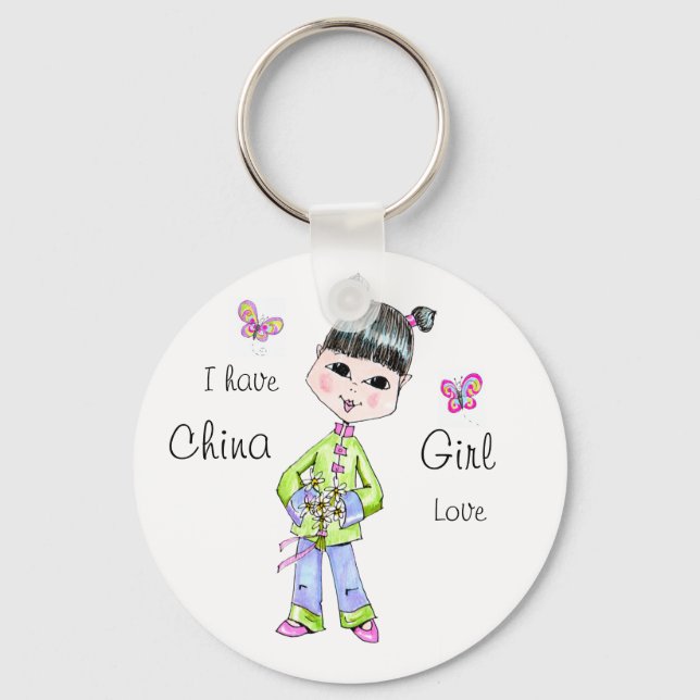 Llavero Keychain, Chica chino de amor (Anverso)