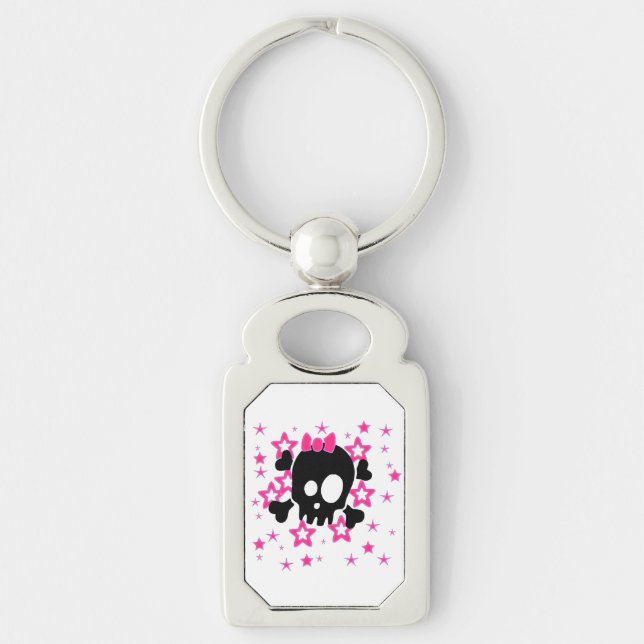 Llavero Keychain Chica de BlackSkull Girly White (Anverso)