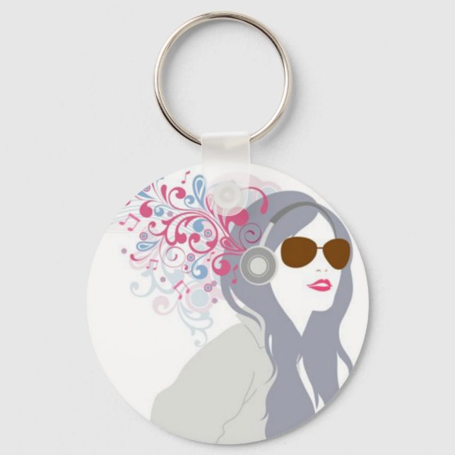 Llavero Keychain Chica de música (Anverso)