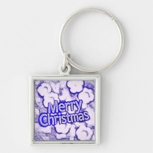 Llavero Keychain, clásico de color morado de Navidad