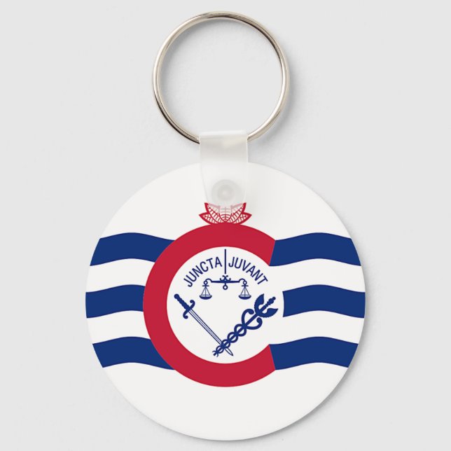 Llavero Keychain con bandera de Cincinnati, Ohio (Anverso)
