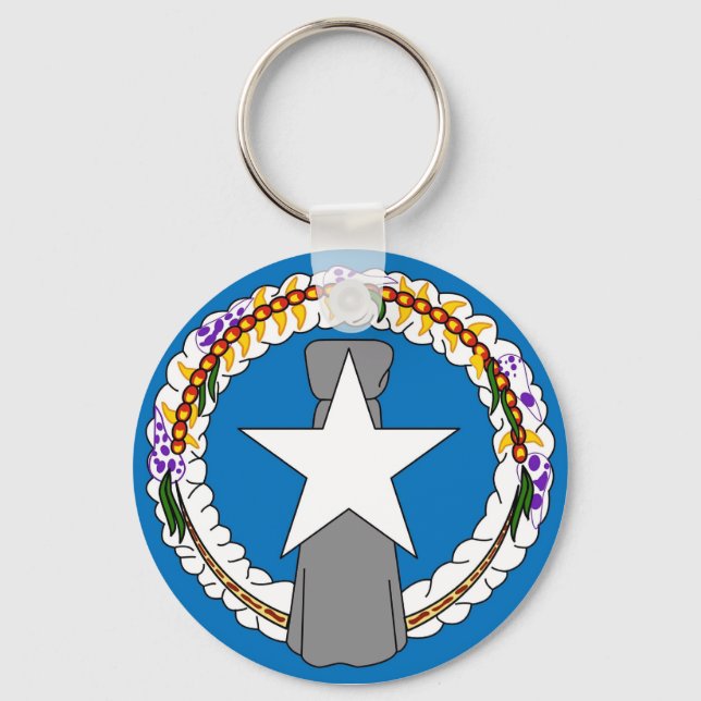 Llavero Keychain con bandera de las Islas Marianas del Nor (Anverso)