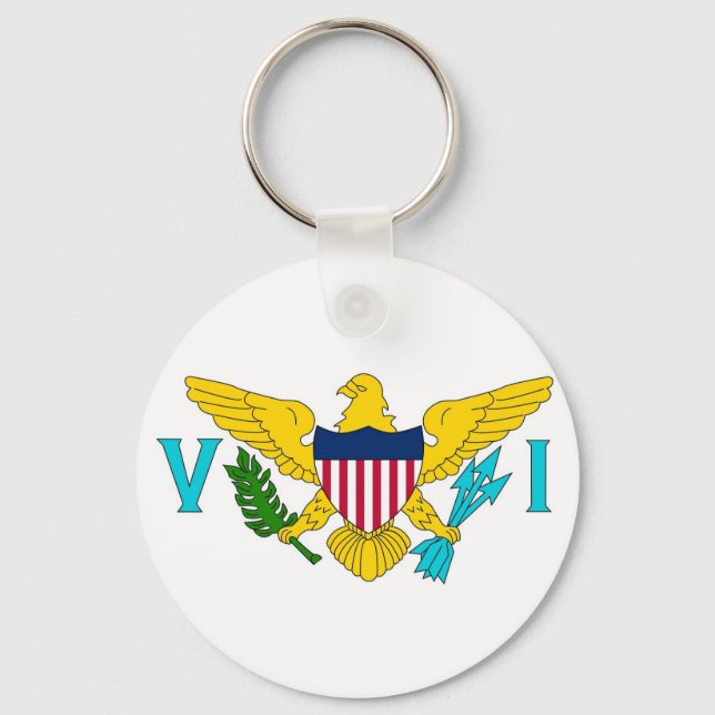 Llavero Keychain con bandera de las Islas Vírgenes - Estad (Anverso)